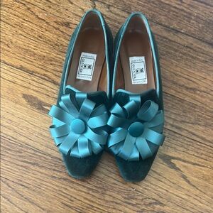 Olivers Green Flats with Decorative Flower